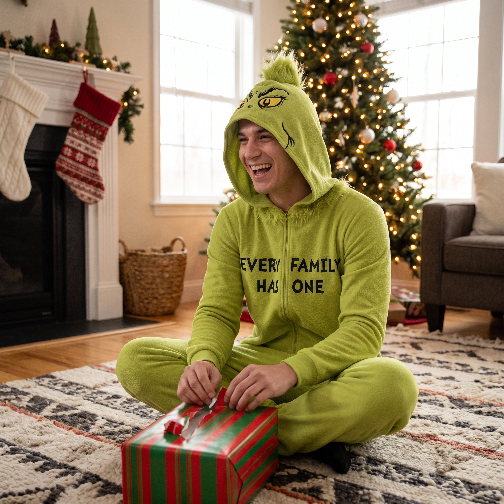 The Grinch Adult Zipster Costume - S/M