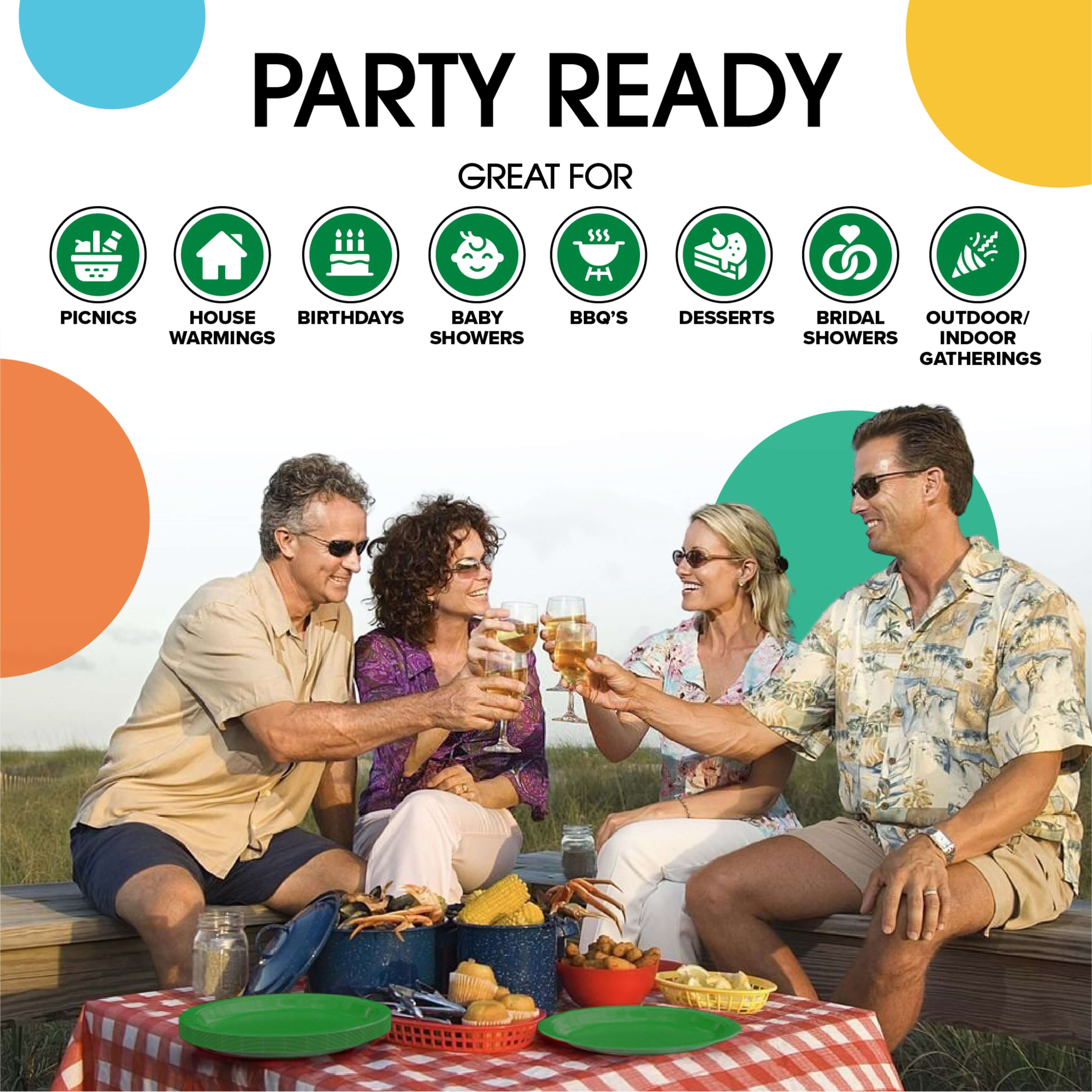 7 In. Emerald Green Paper Plates - 50 Ct.