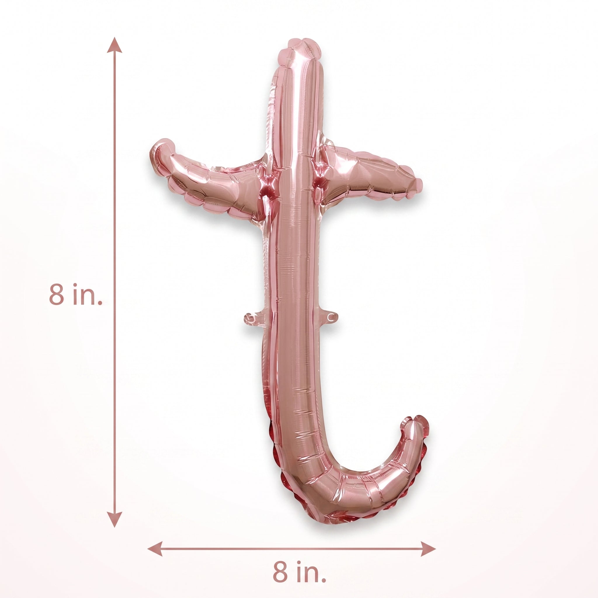 Rose Gold Script Letter 'T' Foil Balloon, 8-Inch Air-Filled