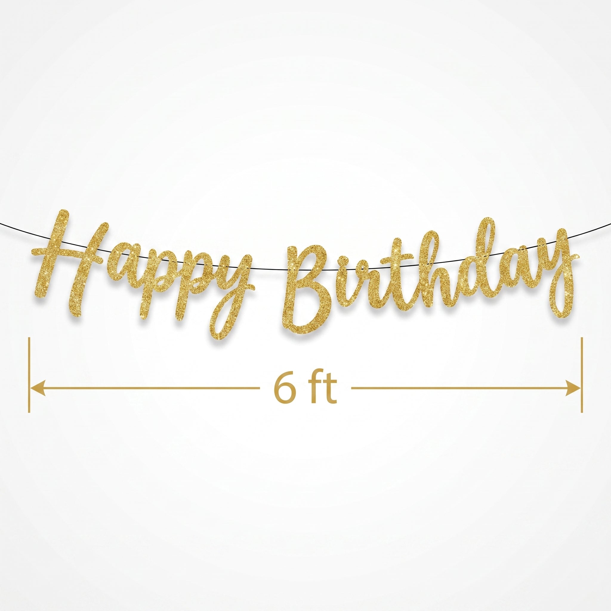 Glitter Gold "Happy Birthday" Banner Decoration