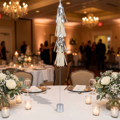Silver & White Tassel Balloon Weight Tail Accessory, 6-Ft