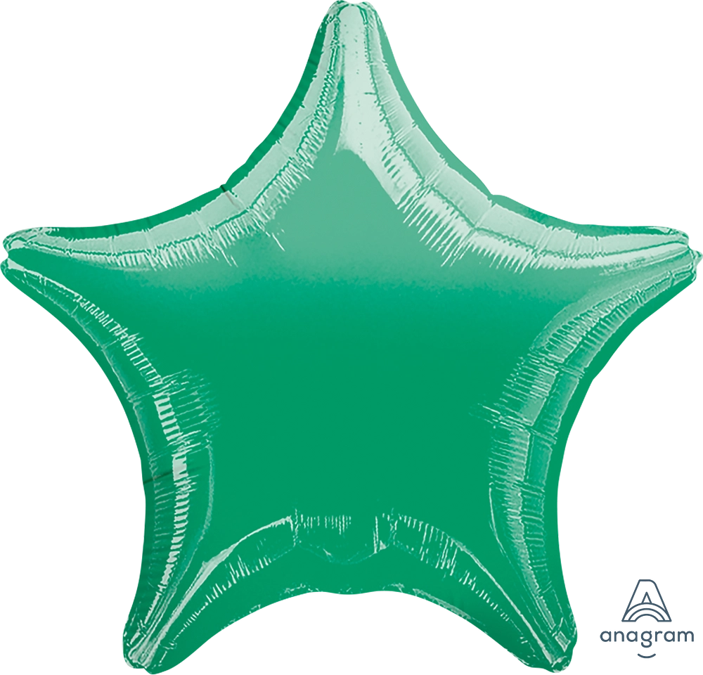 19-Inch Metallic Green Star Foil Balloon