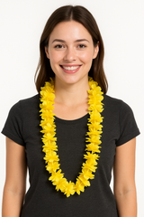 Vibrant Yellow Lei - 40" Tropical Accessory