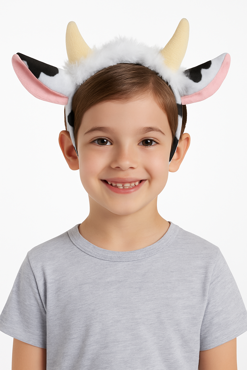 Kids' Fuzzy Cow Ear Headband - Fun Farm Animal Party Accessory