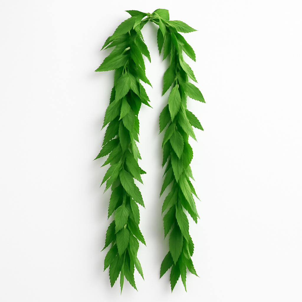 Green Leaf Lei Necklace for Summer Parties