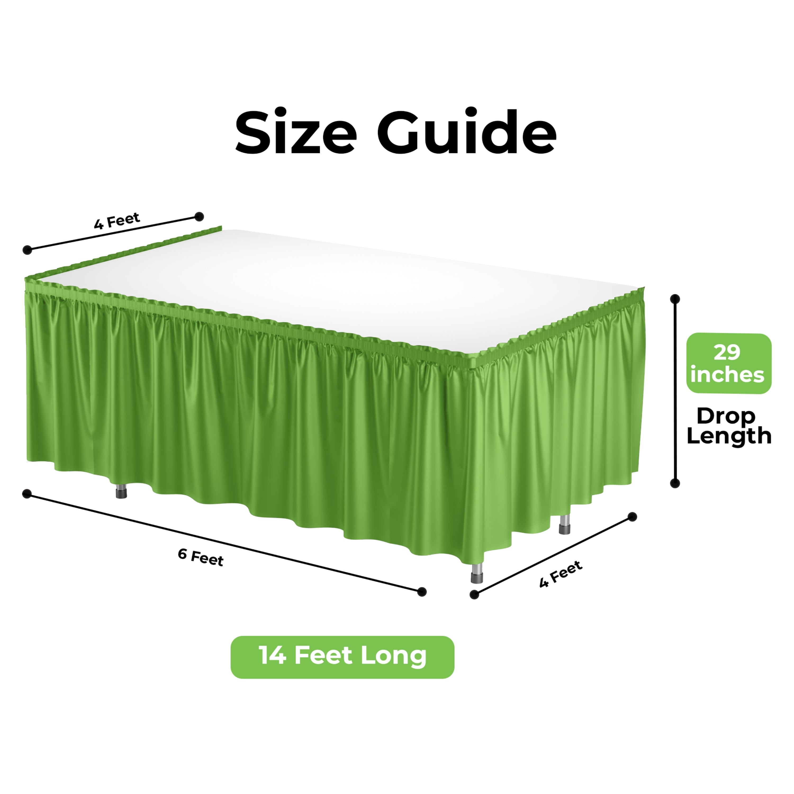 Lime Green Plastic Table Skirt