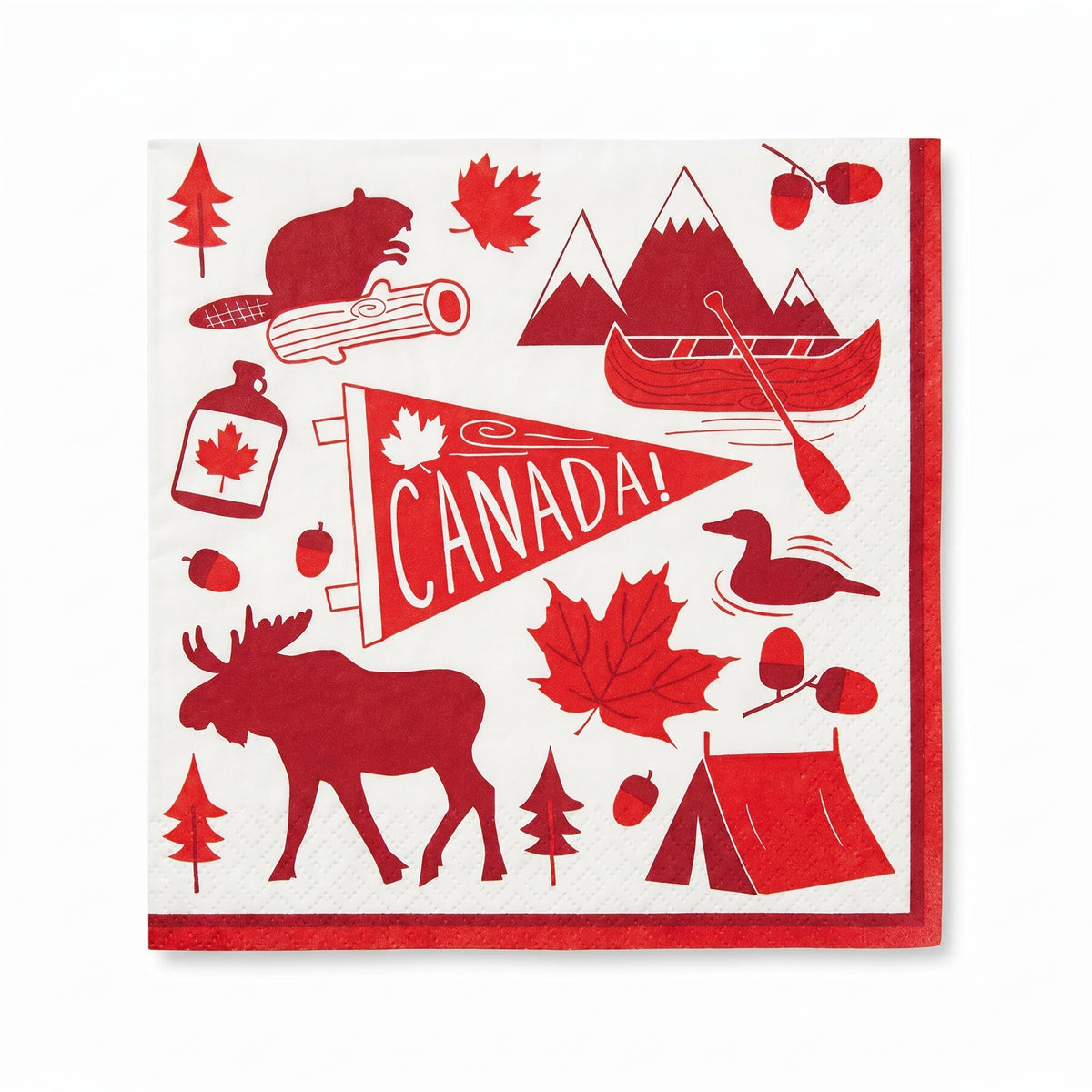 Canada Day Luncheon Napkins - 6.5 In. x 6.5 In. - 20 Pack of 2-Ply Paper