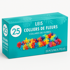Rainbow Flower Leis Box Set - 25 Pack