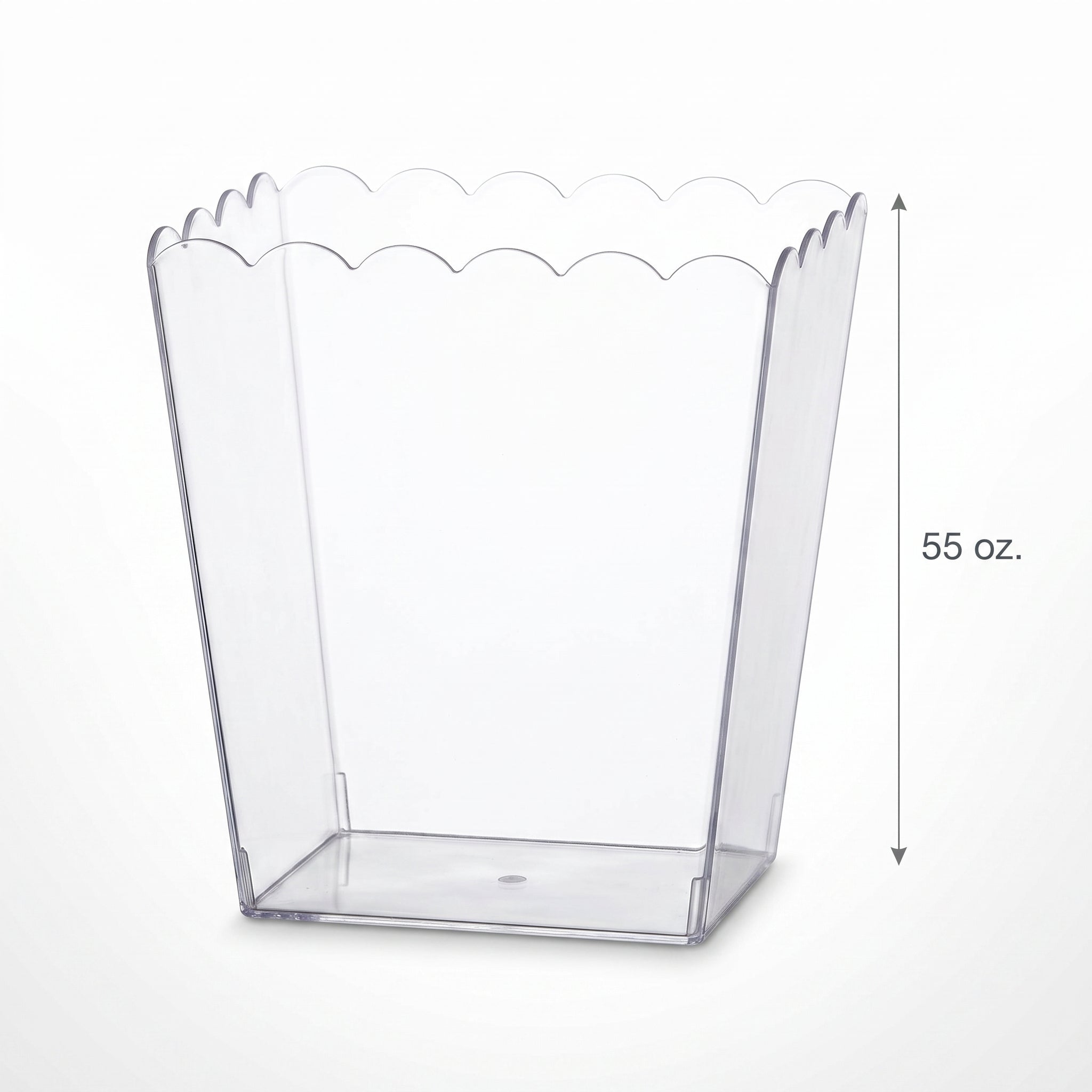 Clear Scalloped Edge Plastic Container, 55 oz