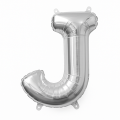 Silver Foil Letter "J" Balloon - Air Filled