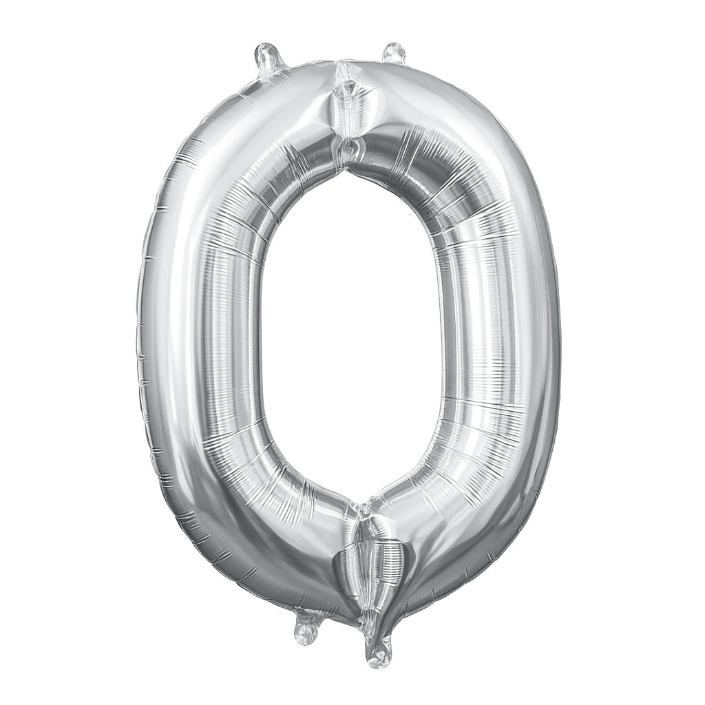 Silver Foil Letter O Mylar Balloon