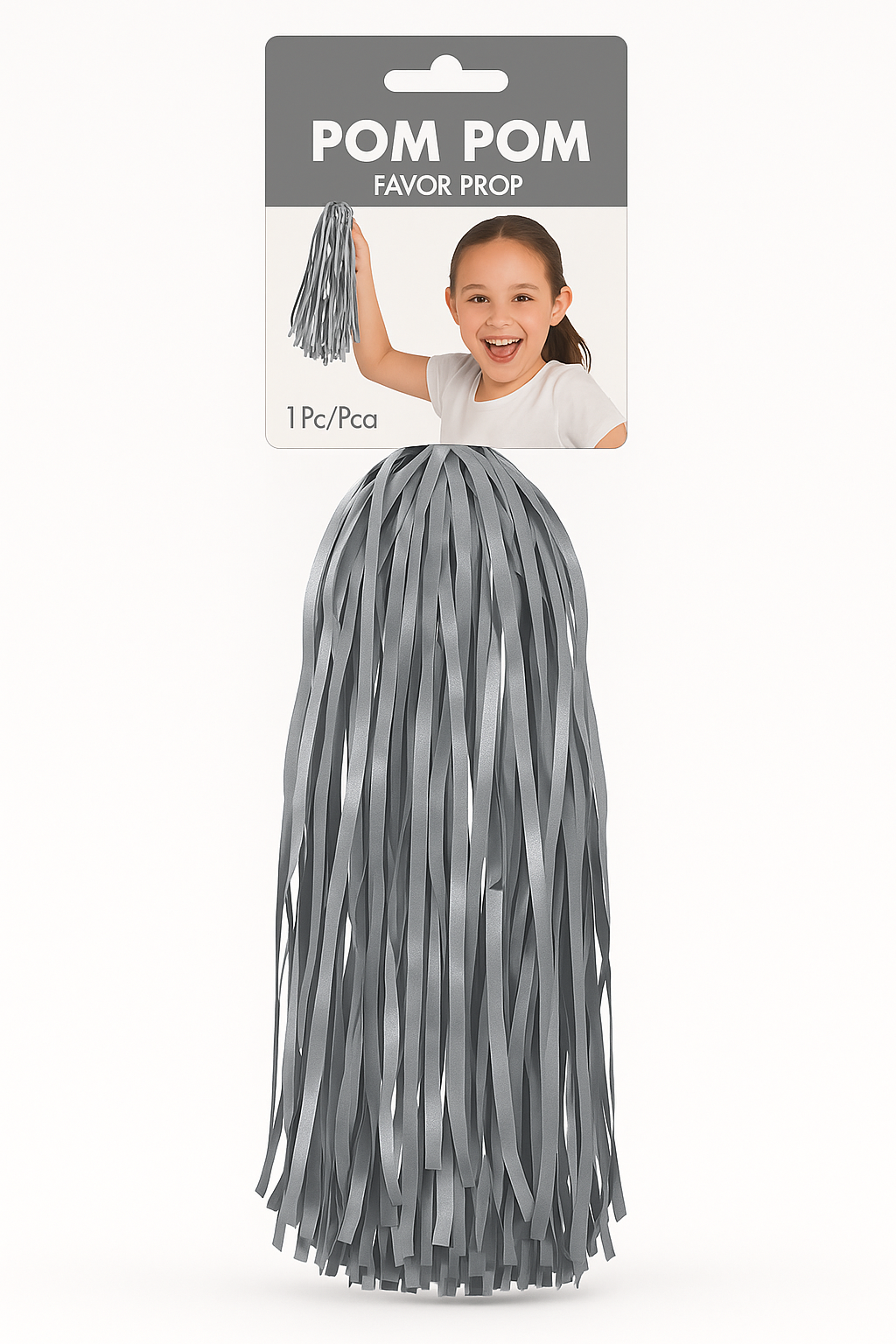 Silver Pom-Pom Cheer Accessory