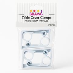 White Plastic Table Cover Clamps - 1.25-inch, 4-Pack
