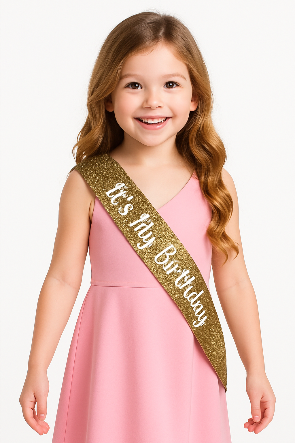 Glitter Gold Birthday Sash for Kids