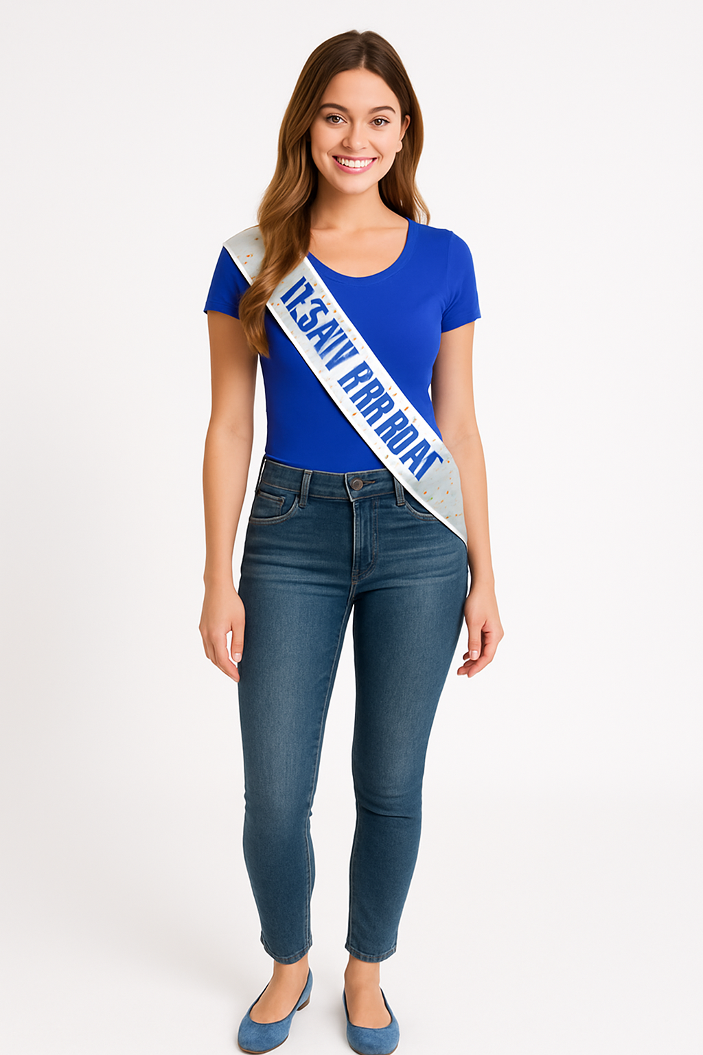 "It's My Birthday" Satin Sash - Silver & Blue