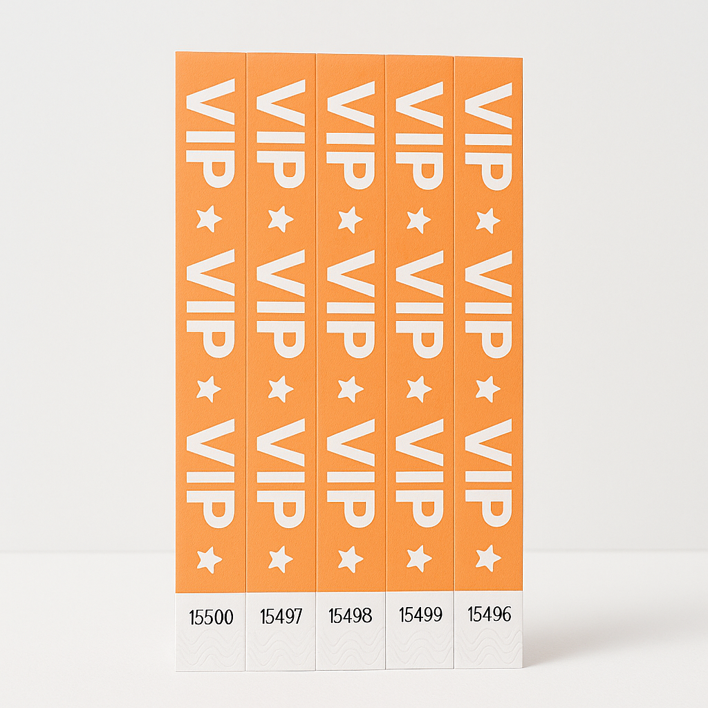 VIP Star Orange Waterproof Wristbands - 500 Pack