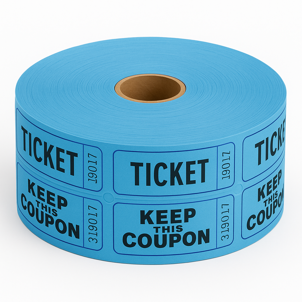 White Double Roll Raffle Tickets - 2000 Count