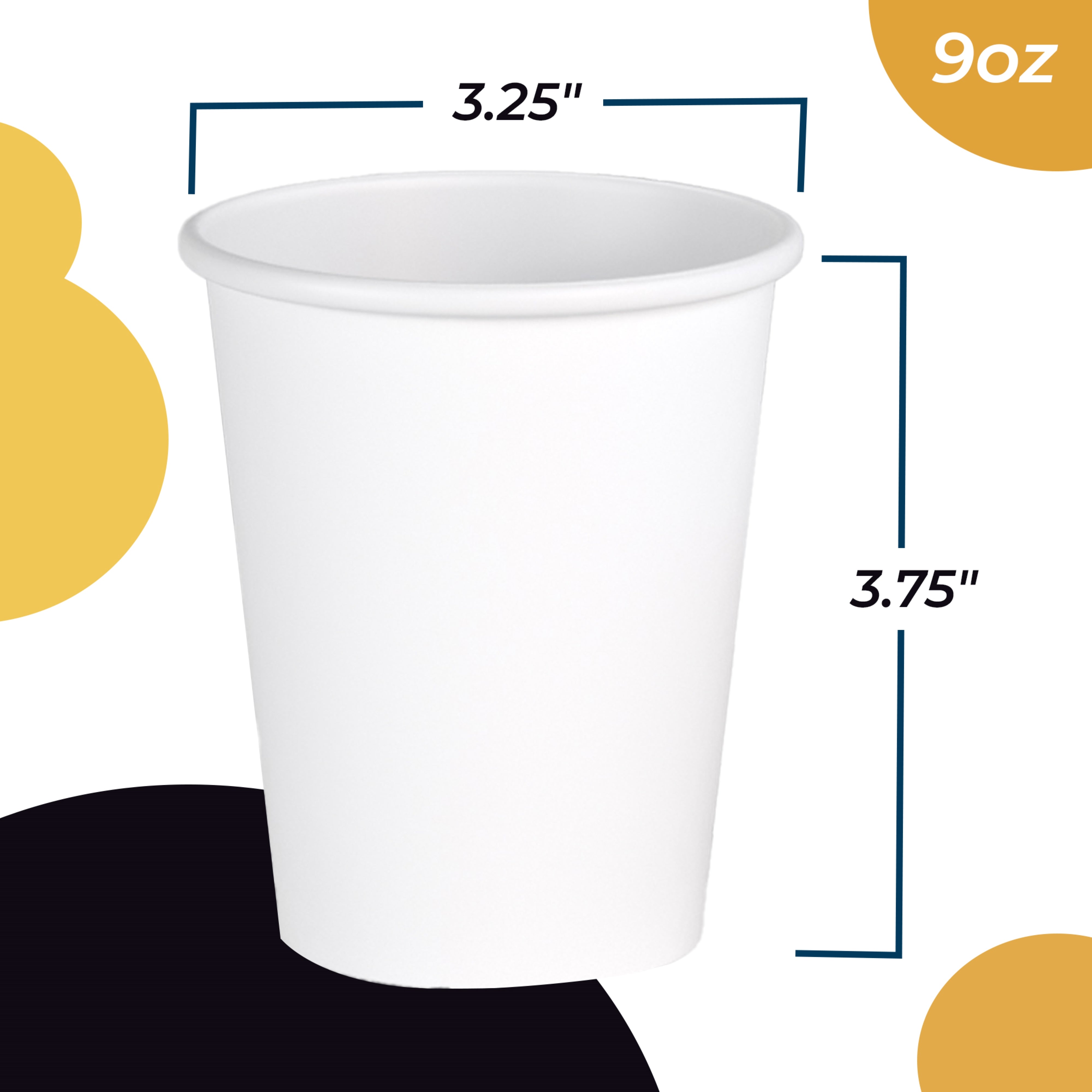 9 Oz. White Paper Cups | 50 Count