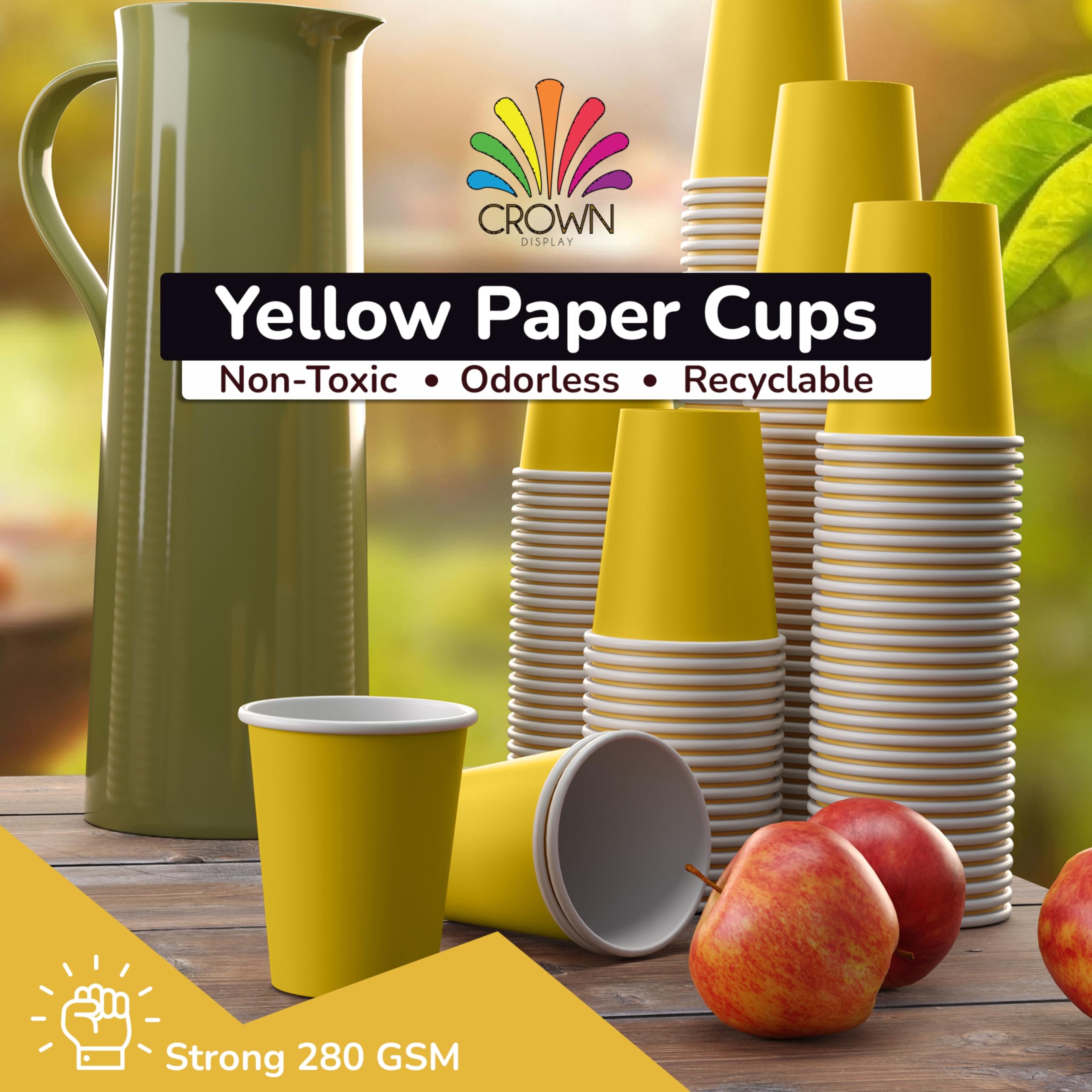 9 Oz. Yellow Paper Cups | 50 Count