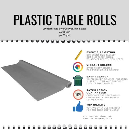 PMA - Premium Quality Plastic Table Cover Roll, 40 in X 100 ft - Yellow