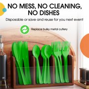 PMA - Heavy Duty Lime Green Plastic Spoons - 50 Ct.