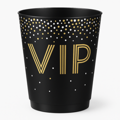 Awards Night VIP Plastic Tumblers, 10oz, Black/Gold, 20-Pack