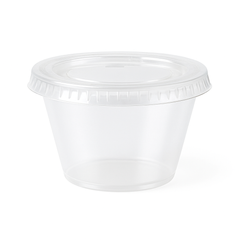 Clear Plastic Jelly Shot Glasses with Lids, 2.5 oz, 50-Pack