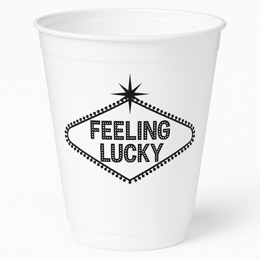 Casino "Feeling Lucky" 18 oz Plastic Tumblers, 25-Pack