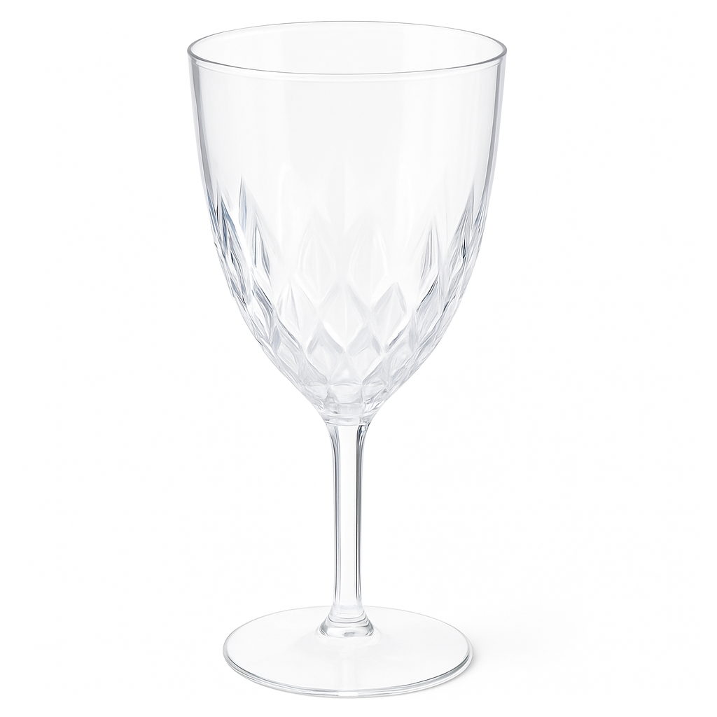 Elegant Crystal-Cut Plastic Wine Glasses, 8 oz, 20 Pack
