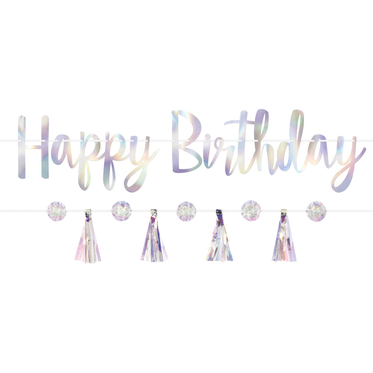 Iridescent "Happy Birthday" Luminous Letter Banner