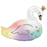 Majestic Swan Metallic Foil Balloon