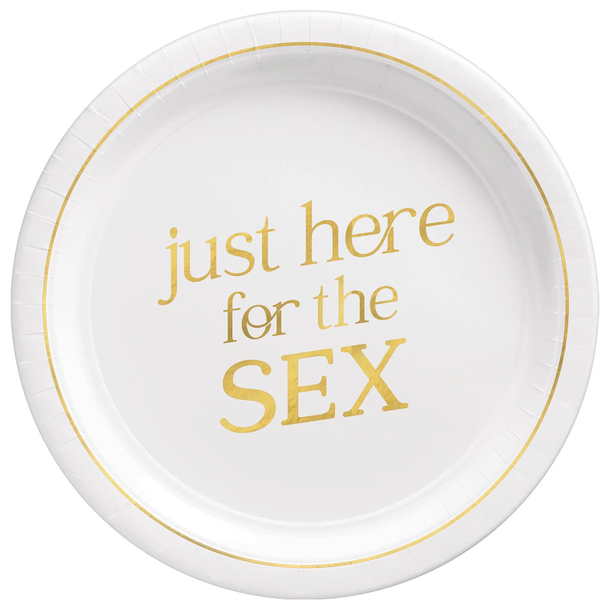 Gender Reveal Paper Plates - "Just Here for the Sex" 9-Inch