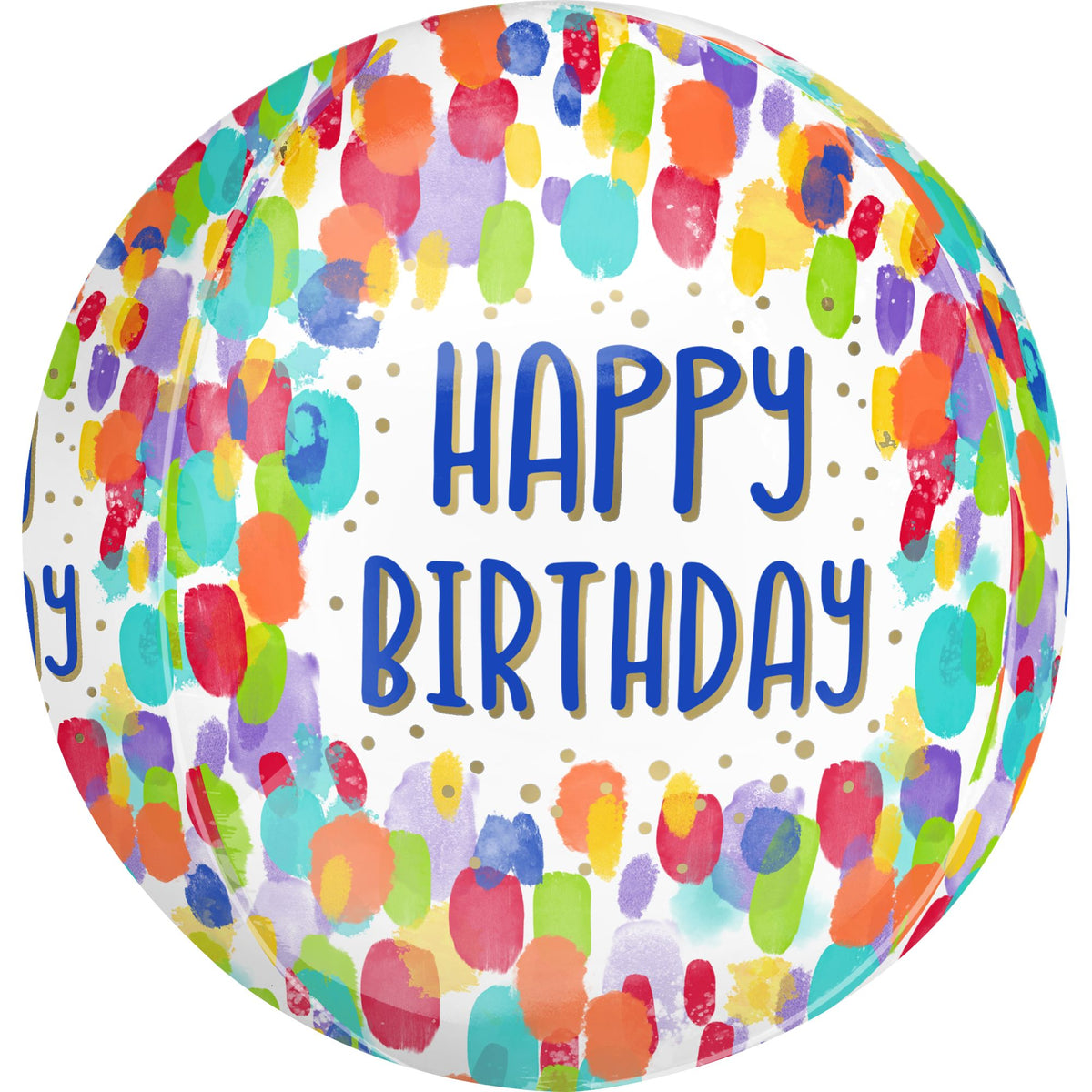 Vibrant Painterly Dots Birthday Orbz Balloon