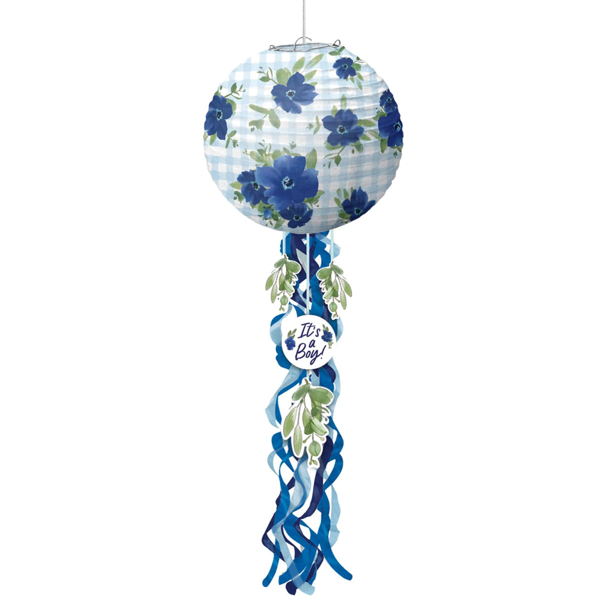 Baby in Bloom Hanging Lanterns - Blue Floral 3-Pack