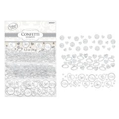 Elegant "I Do" Wedding Confetti - Hearts, Rings & Circles, 1.2 oz