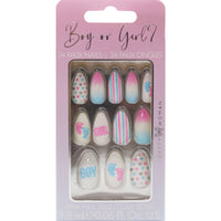 Gender Reveal Baby Shower Faux Nail Set