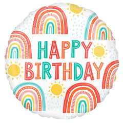 Retro Rainbow Birthday Foil Balloon