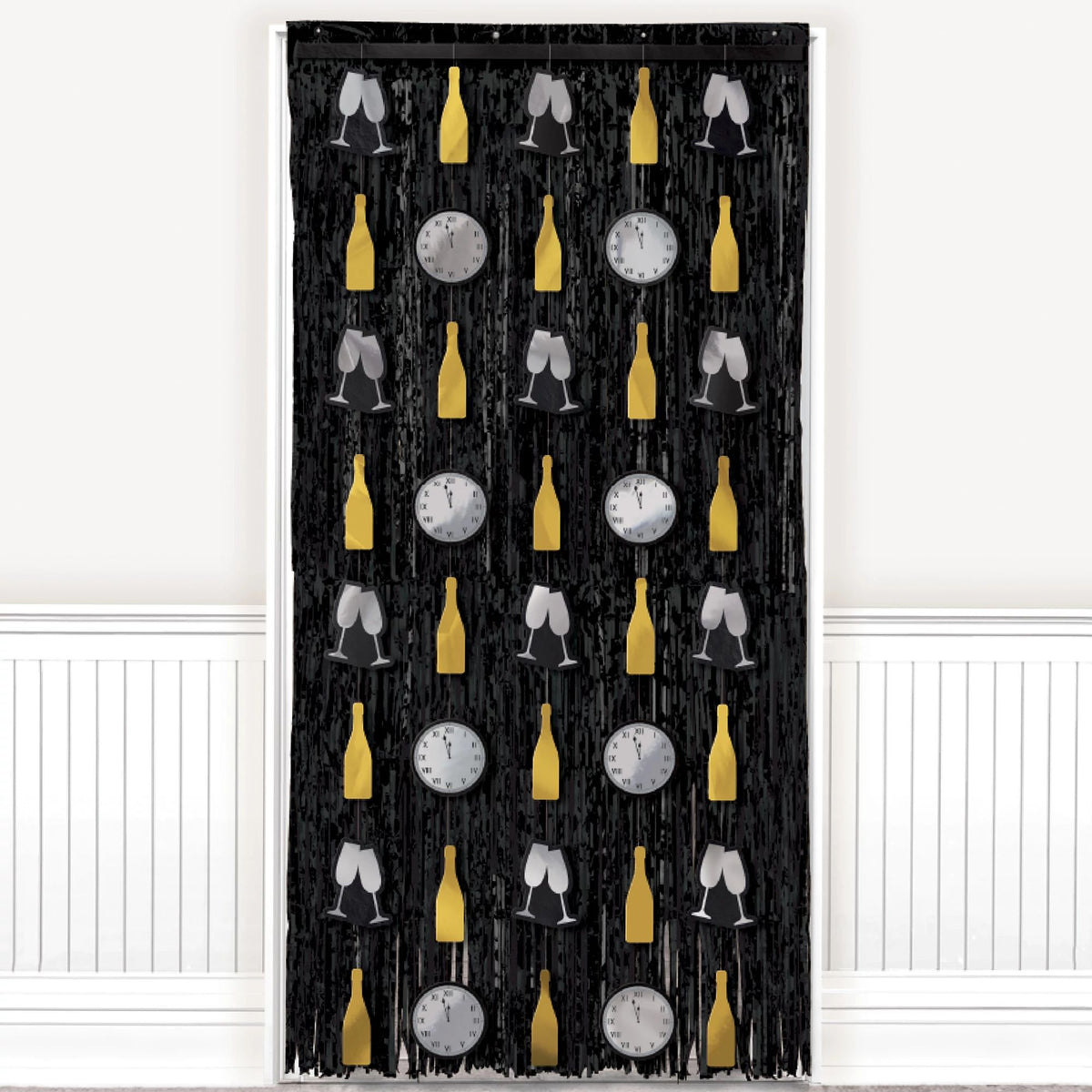 New Year's Eve Two-Piece Door Curtain Party Decor Set