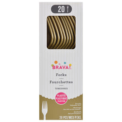 Gold Plastic Forks - 7.5 In. | 20 Count