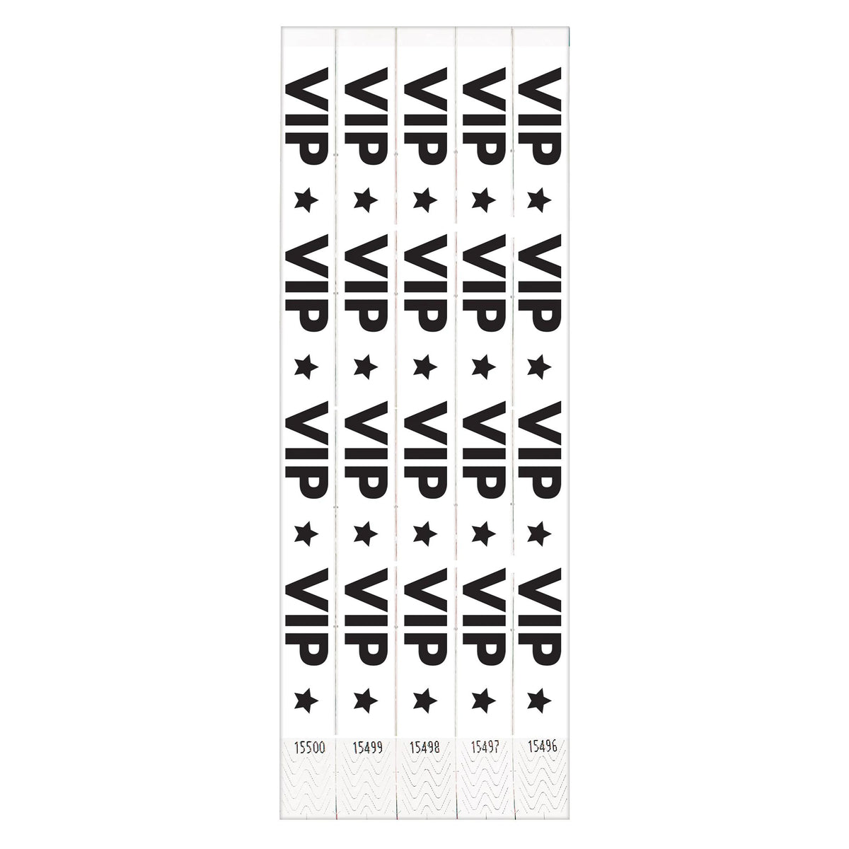 VIP Star White Waterproof Wristbands - 500 Pack