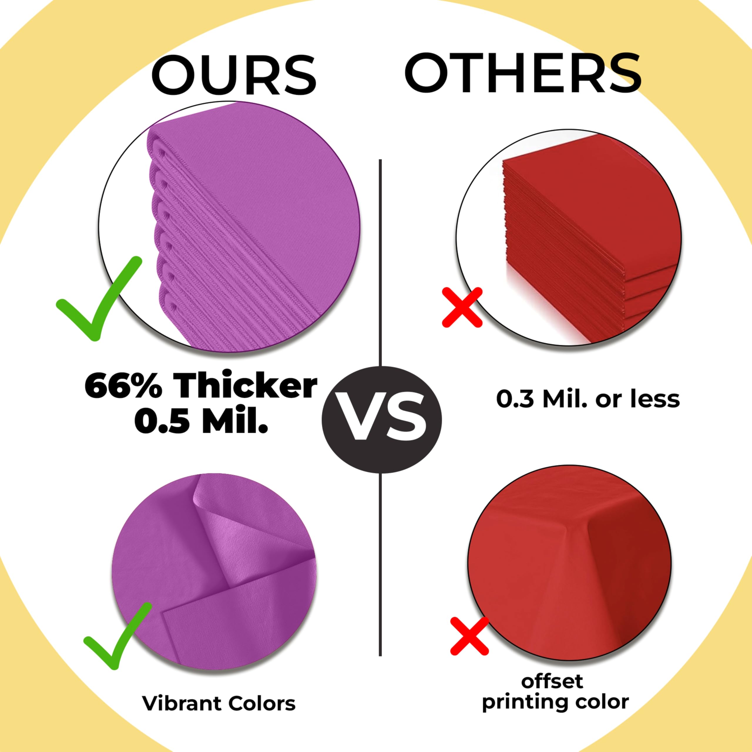 6 Pack Magenta 66% Thicker Premium Table Cover | 54 in. x 108 in.