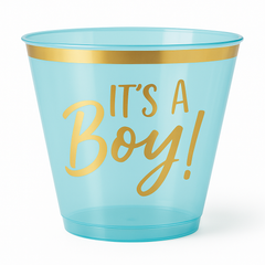 "It's a Boy!" Blue & Gold Baby Shower Cups, 9 oz, 30-Pack