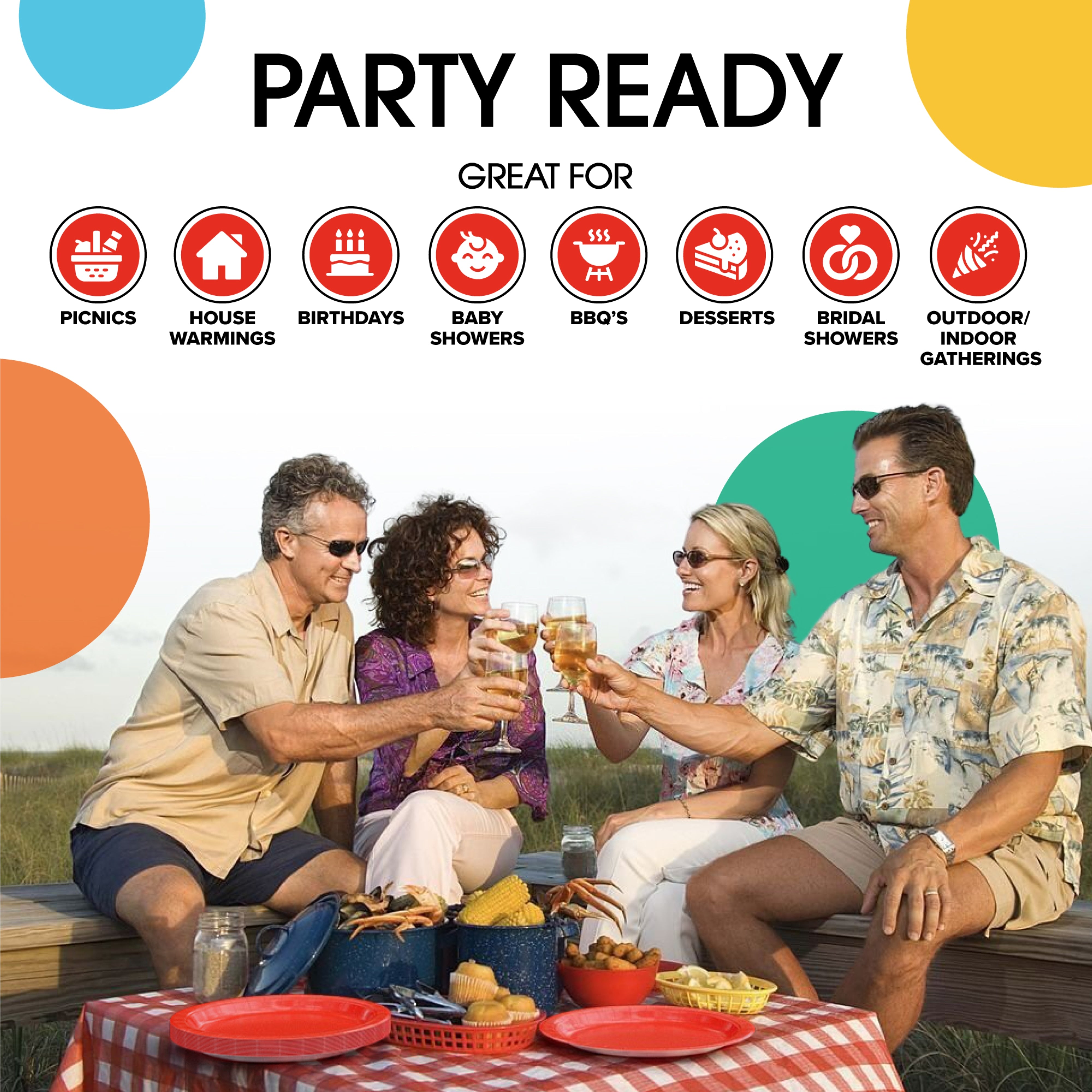 10"" Paper Plates 50 pack - Red Amscan