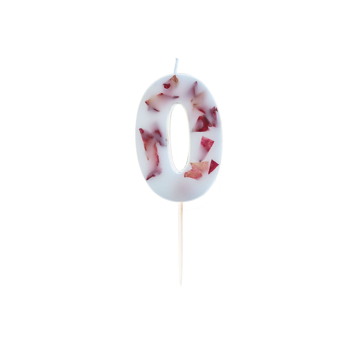 Ginger Ray Pressed Petal Number 0 Birthday Candle