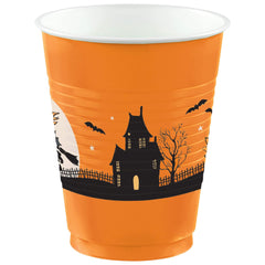 Vintage Halloween Printed Plastic Cups, 16oz, 25-Pack