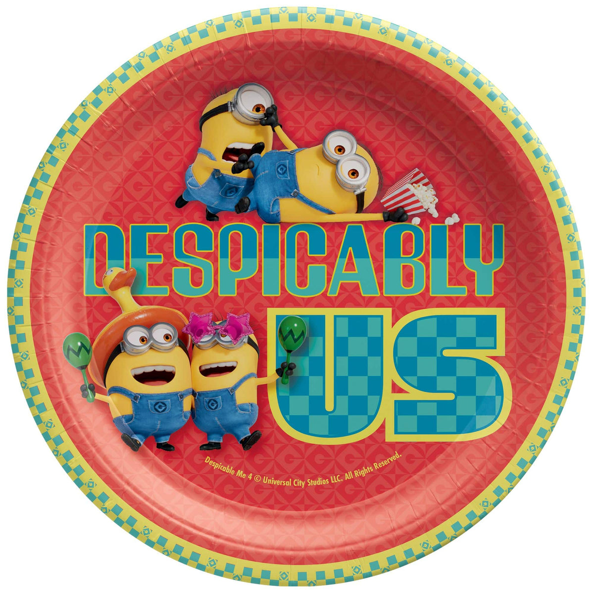 Despicable Me Minion Adventure 9-Inch Round Plates, 8-Pack
