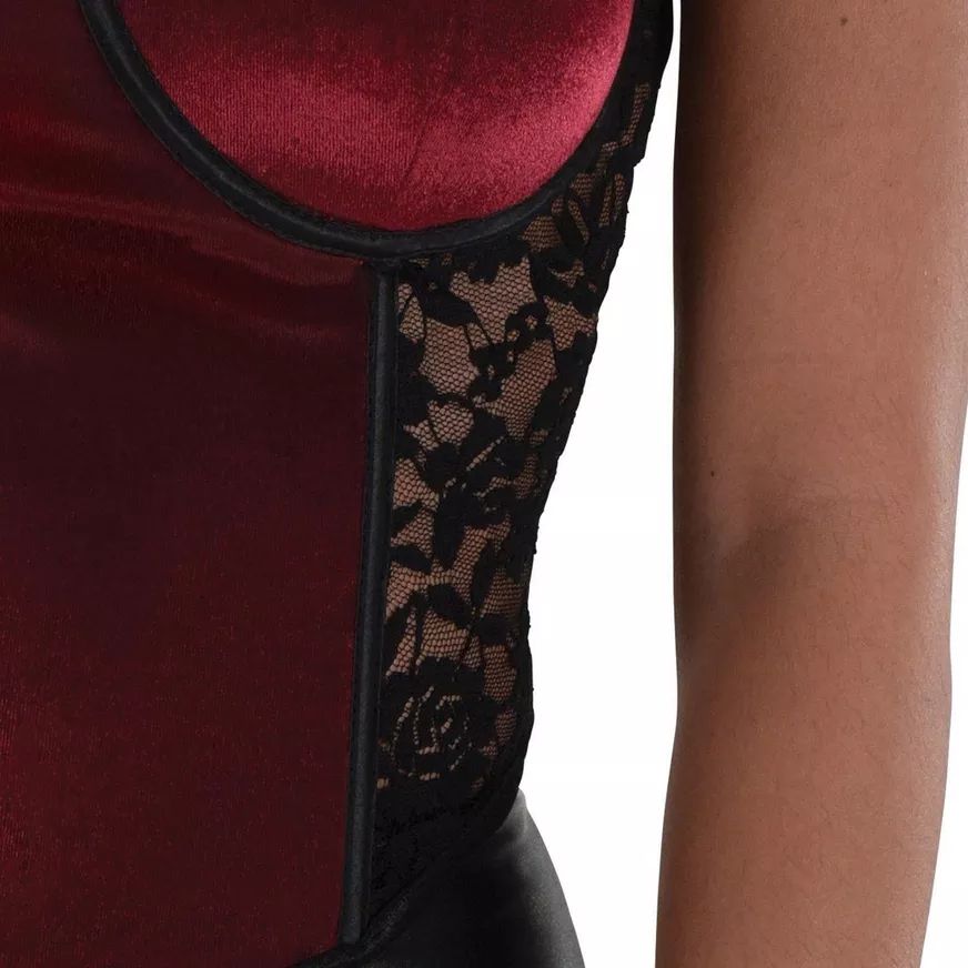 Women's Velvet Vampire Corset Top - Halloween Costume Accessory