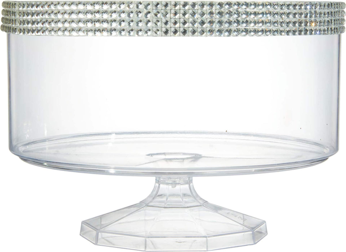Elegant Clear Plastic Rhinestone Trifle Container - 80 oz