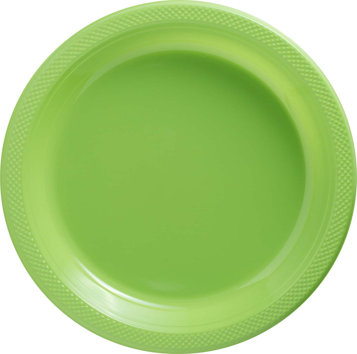 Kiwi Green Round Plastic Dinner Plates, 10.25", 20 Count