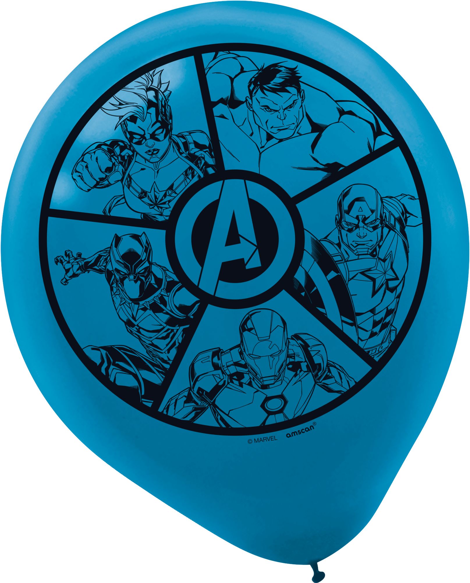 Marvel Avengers Assemble Latex Balloons, 12-Inch, 6-Pack